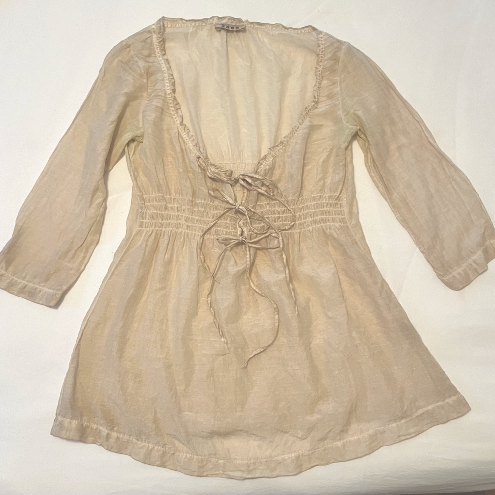 Saga Brand, 3/4 Sleeve Sheer Blouse 
Made in Italy